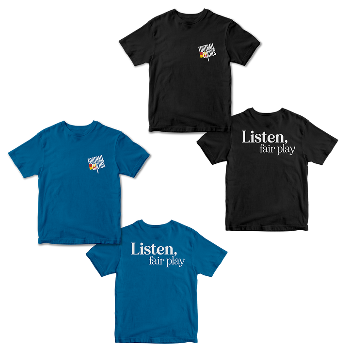 Listen, Fair Play - T-shirt (Black / Blue)