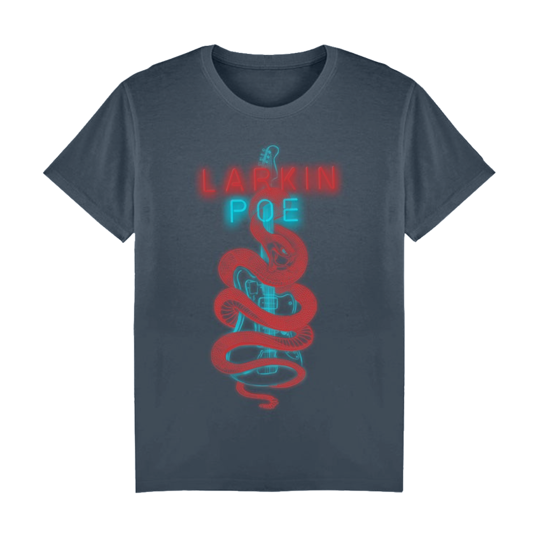 Snake Guitar India Grey Ink Tee